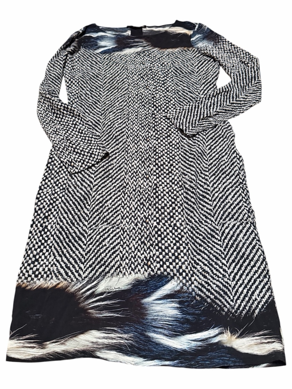 Roberto Cavalli Patterned Long Sleeve Dress